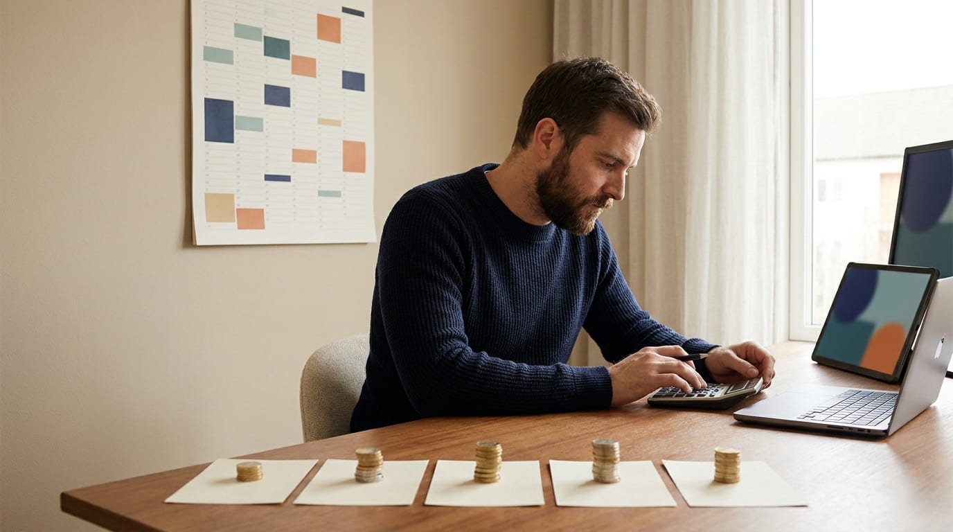 Emprendedor calculando el costo anual de las plataformas para vender cursos en línea