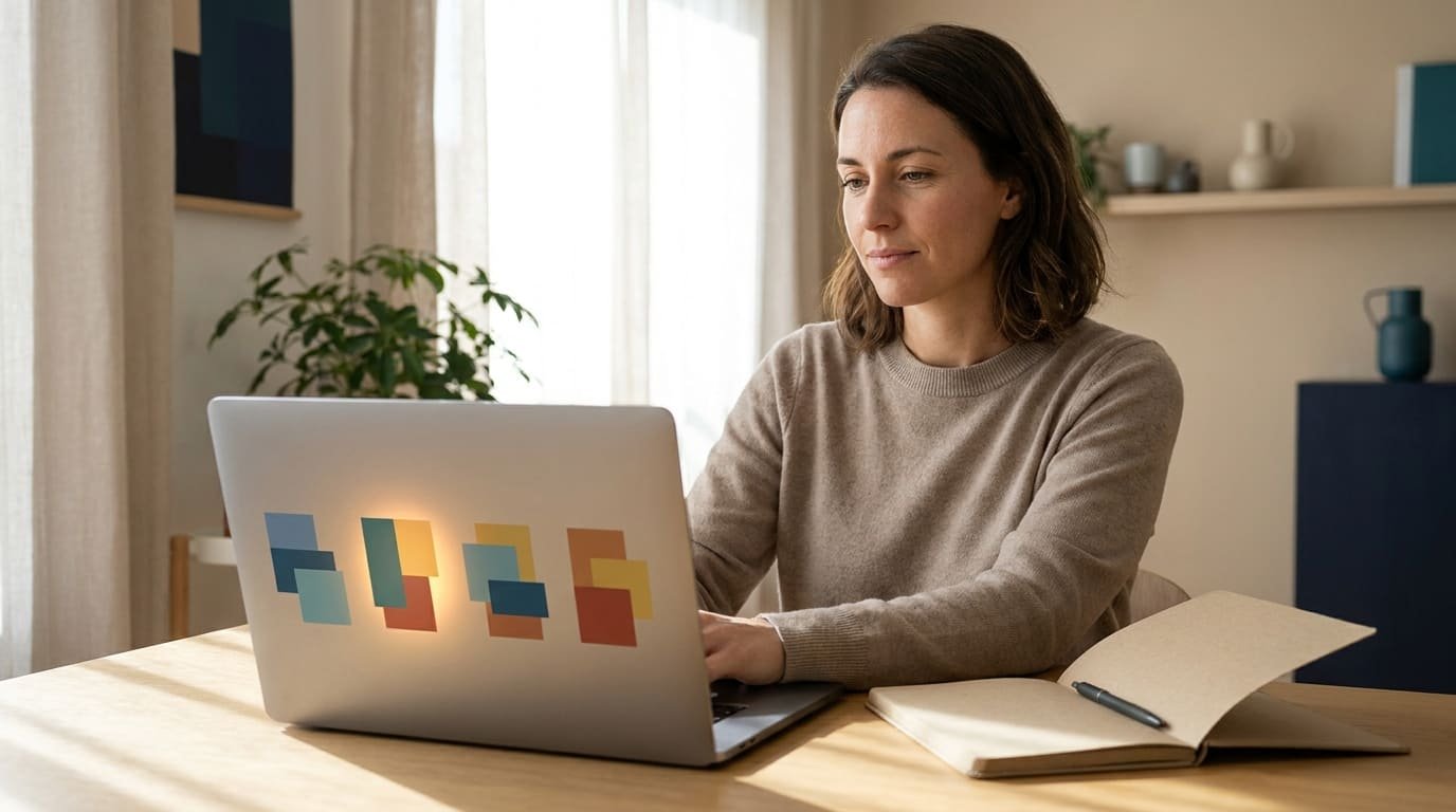 Systeme.io precios: emprendedora comparando los cuatro planes en su laptop