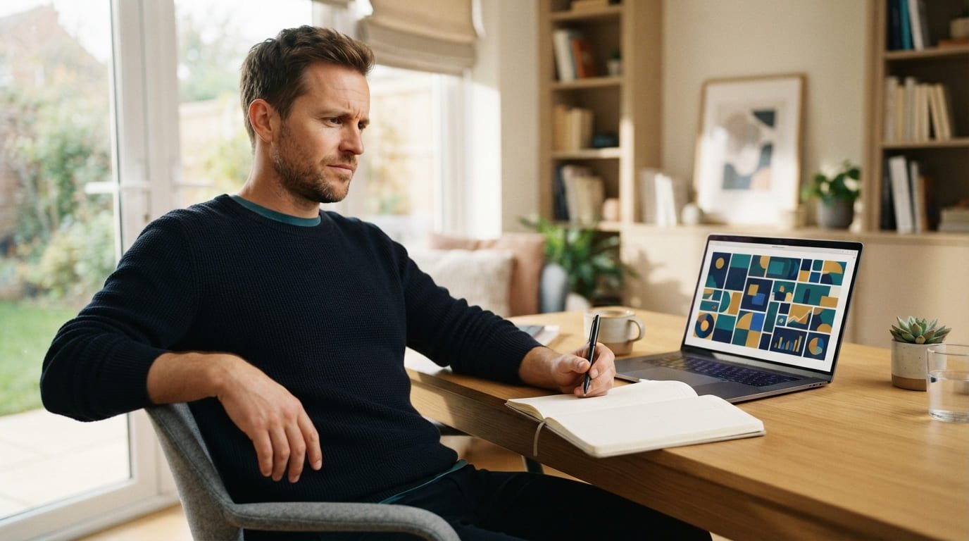 Systeme.io opiniones: emprendedor evaluando la plataforma en su computadora